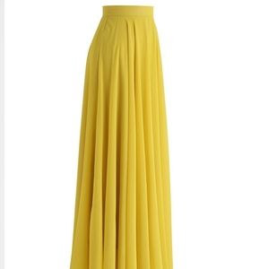 Chicwish chiffon maxi skirt in Mustard